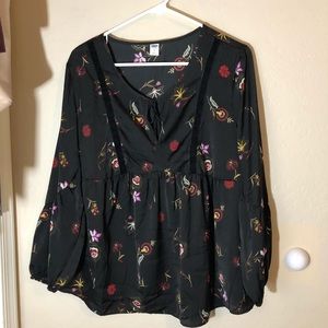 Old Navy Romantic Boho Floral Blouse